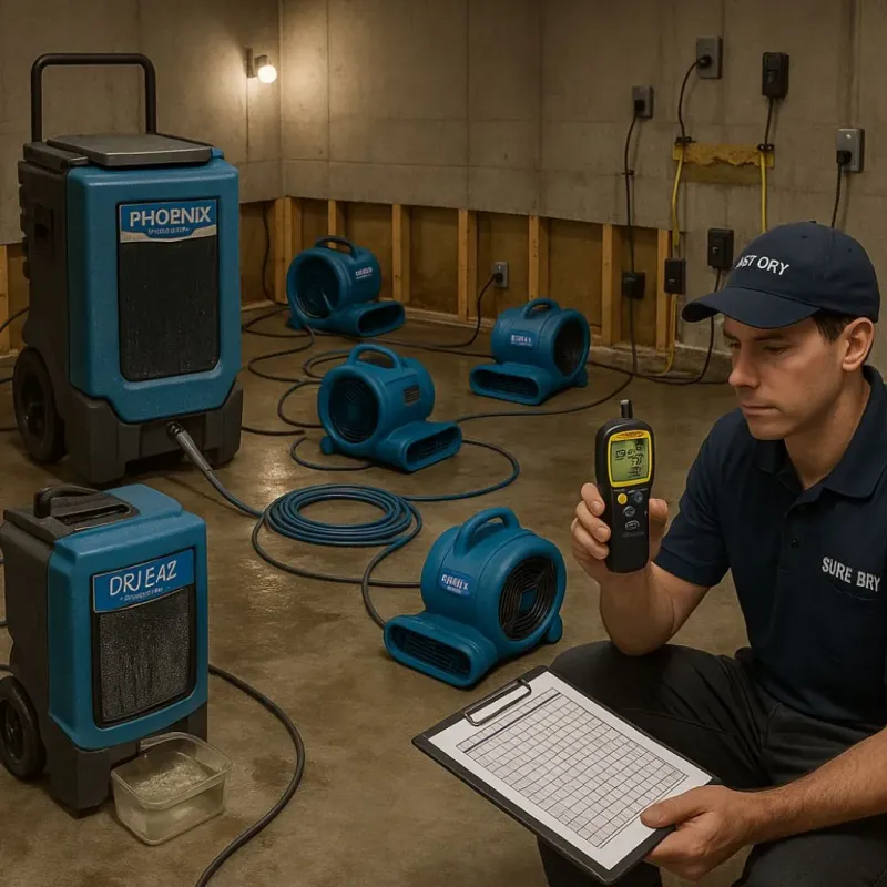 Structural Drying and Dehumidification process in Chelsea, OK